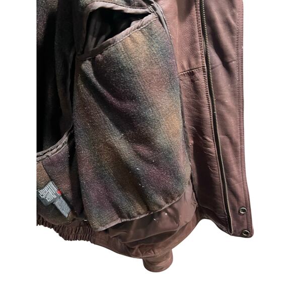 Georgetown Leather Design Brown Thinsulate Leather Jacket 2X Moto Bomber Coat - Picture 6 of 16